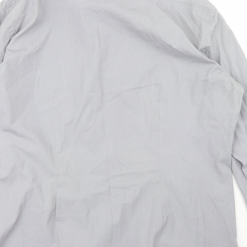 Full Circle Mens Grey  Cotton  Button-Up Size L Collared Button