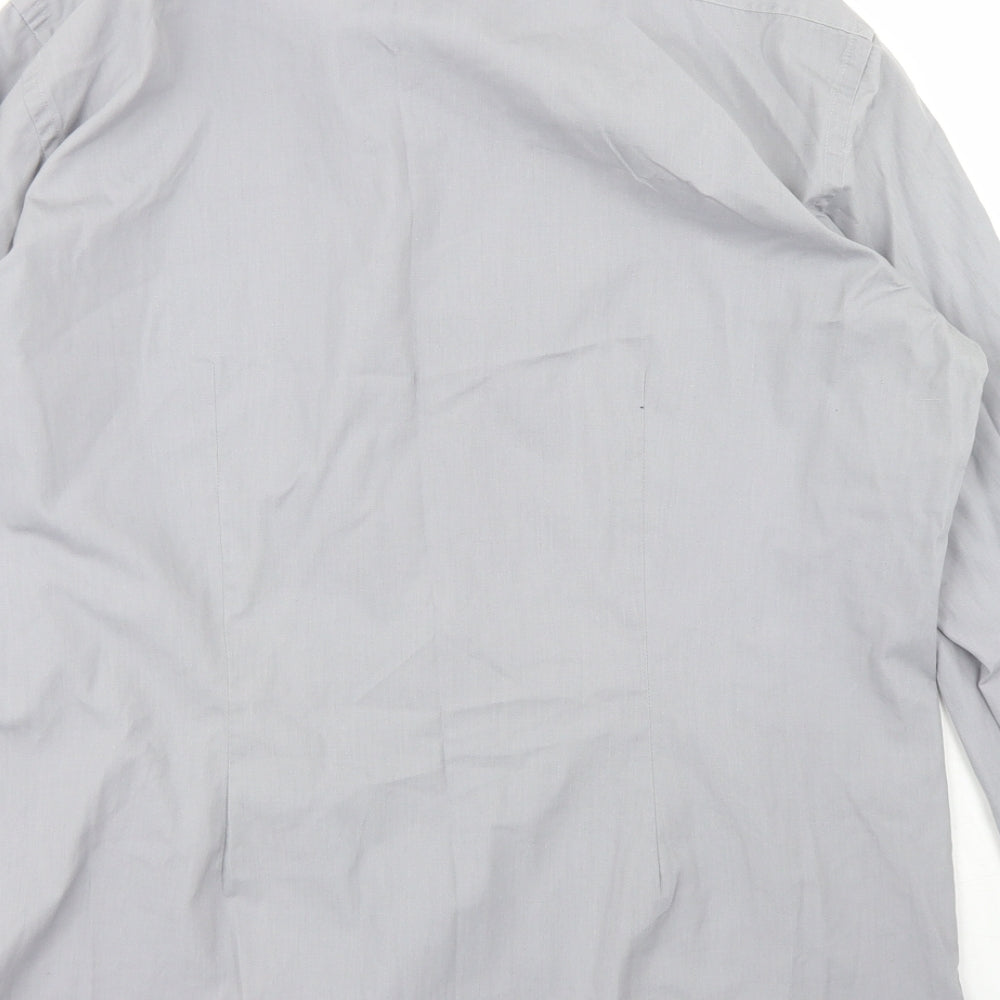 Full Circle Mens Grey  Cotton  Button-Up Size L Collared Button