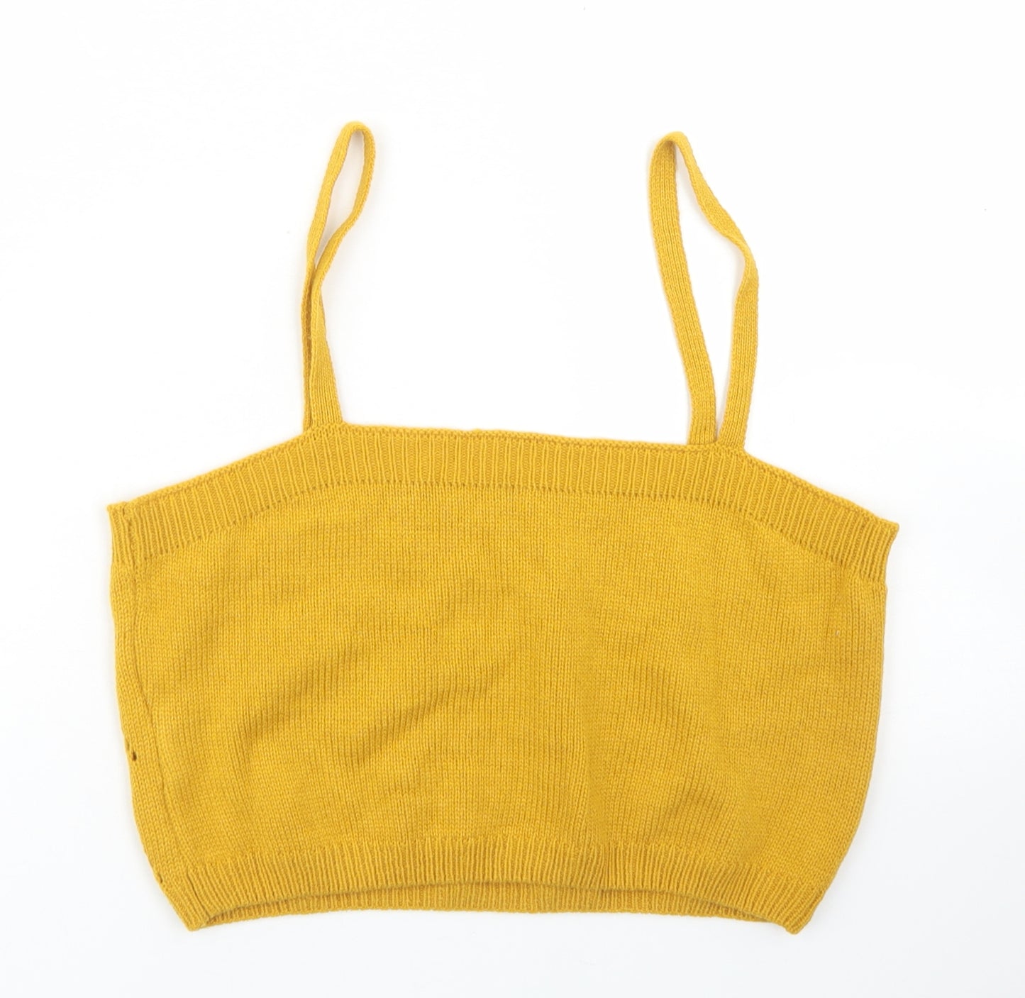 SheIn Womens Yellow  Polyester Cropped Tank Size XL Square Neck