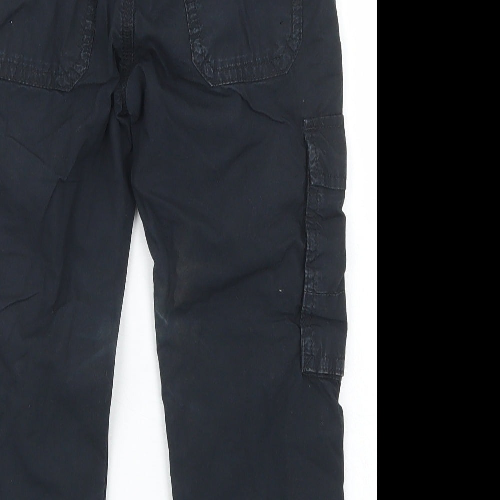 NEXT Boys Black  Cotton Cargo Trousers Size 4-5 Years  Regular Drawstring