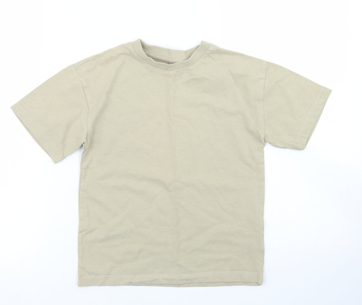 NEXT Girls Brown Cotton Basic T-Shirt Size 6 Years Crew Neck