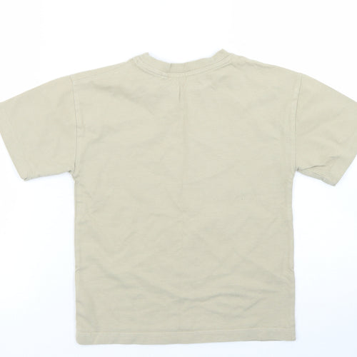 NEXT Girls Brown  Cotton Basic T-Shirt Size 6 Years Crew Neck