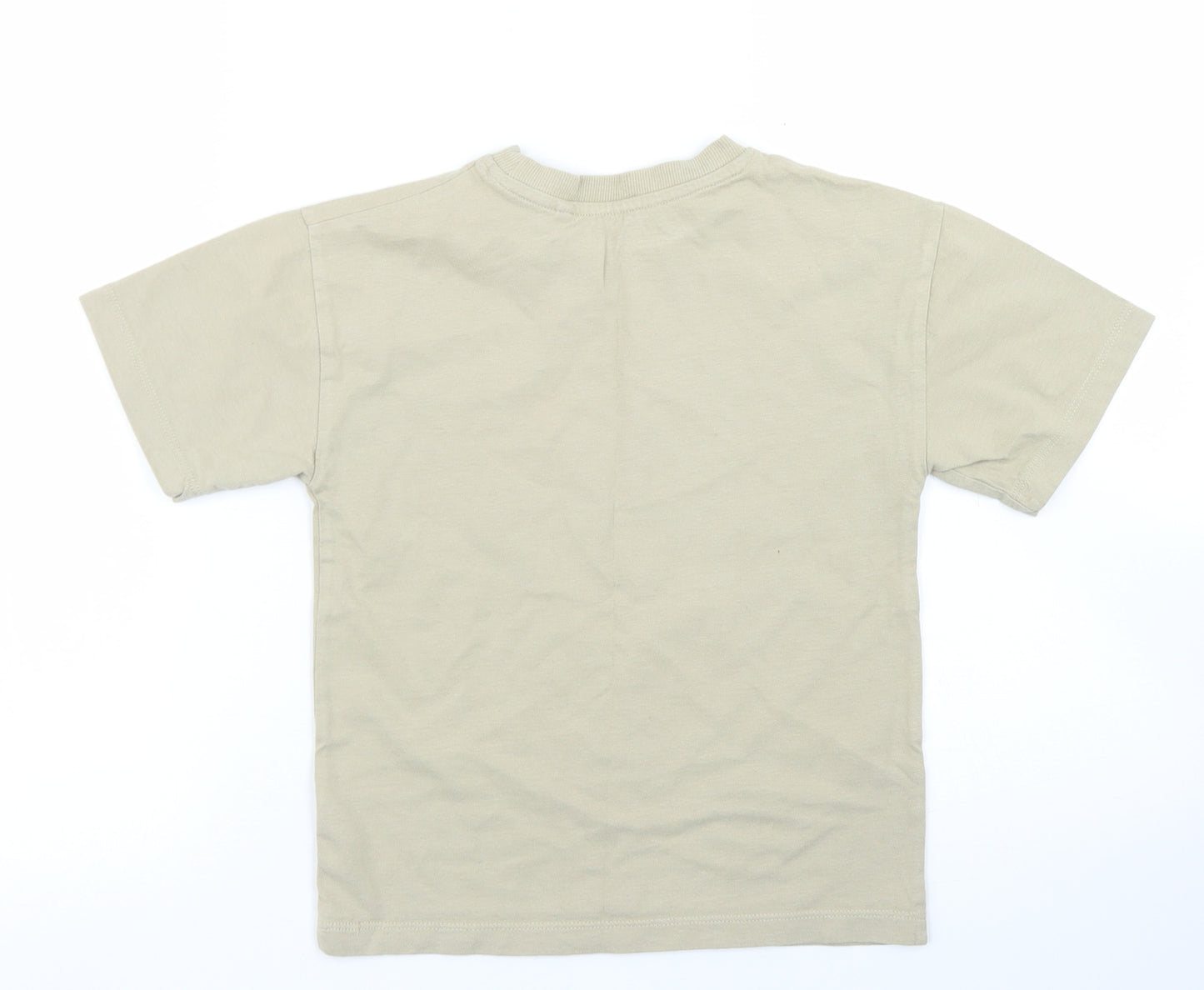 NEXT Girls Brown  Cotton Basic T-Shirt Size 6 Years Crew Neck
