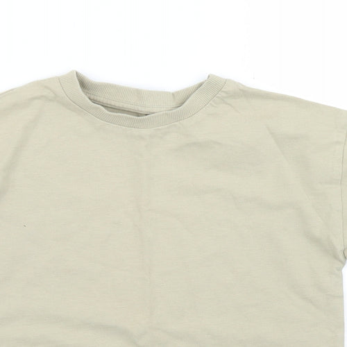 NEXT Girls Brown  Cotton Basic T-Shirt Size 6 Years Crew Neck