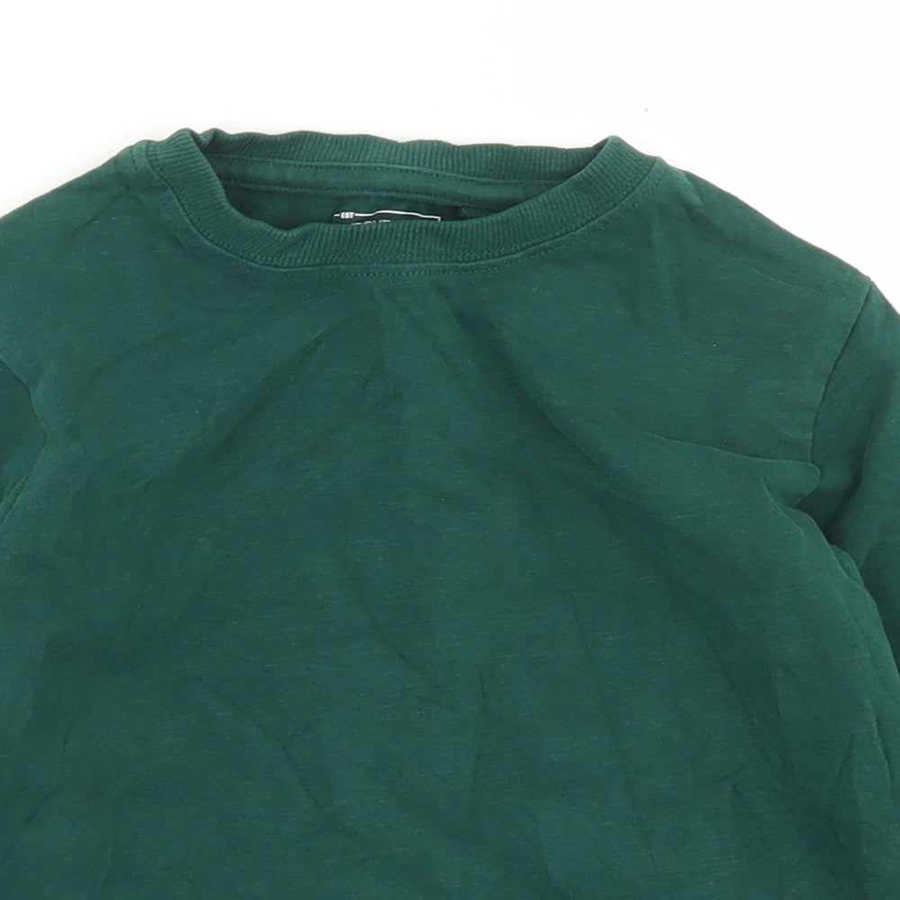 NEXT Boys Green  Cotton Basic T-Shirt Size 5 Years Crew Neck