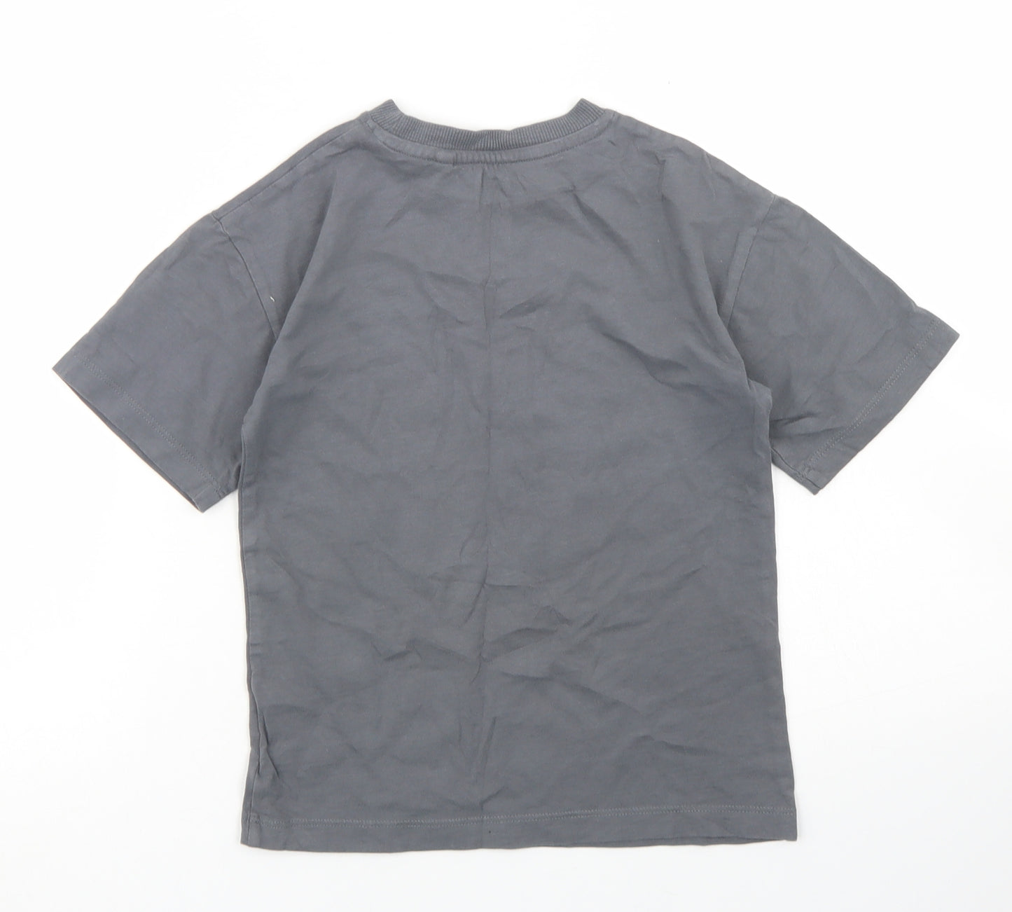 NEXT Boys Grey  Cotton Basic T-Shirt Size 6 Years Crew Neck
