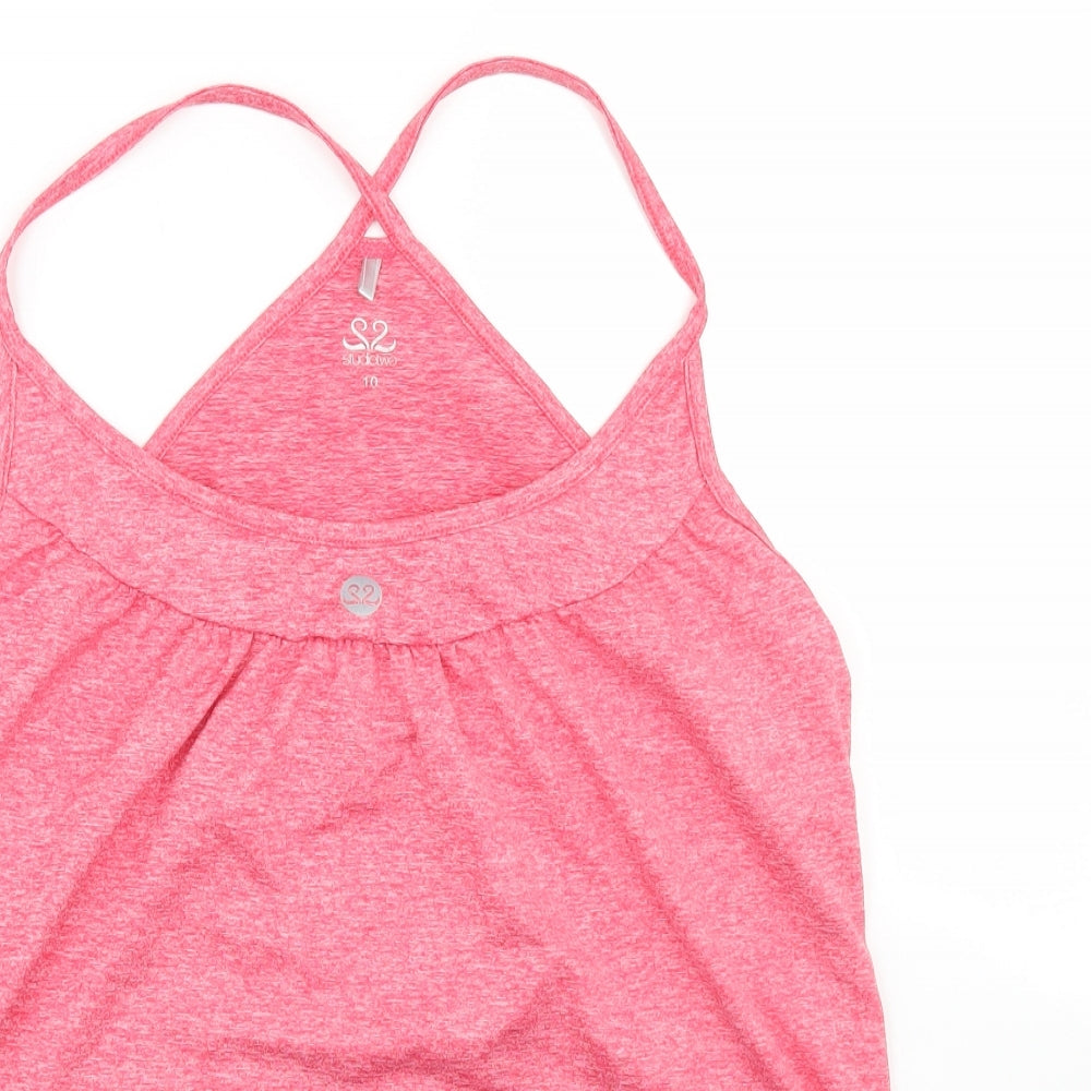 Studiotwo Womens Pink  Polyester Camisole T-Shirt Size 10 Round Neck