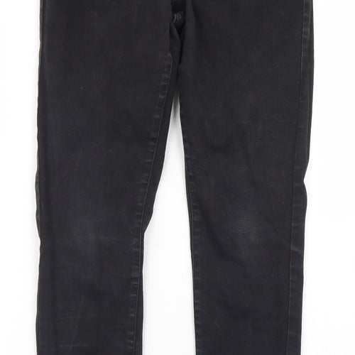 Denim Co Womens Black  Cotton Skinny Jeans Size 14 L28 in Regular Button