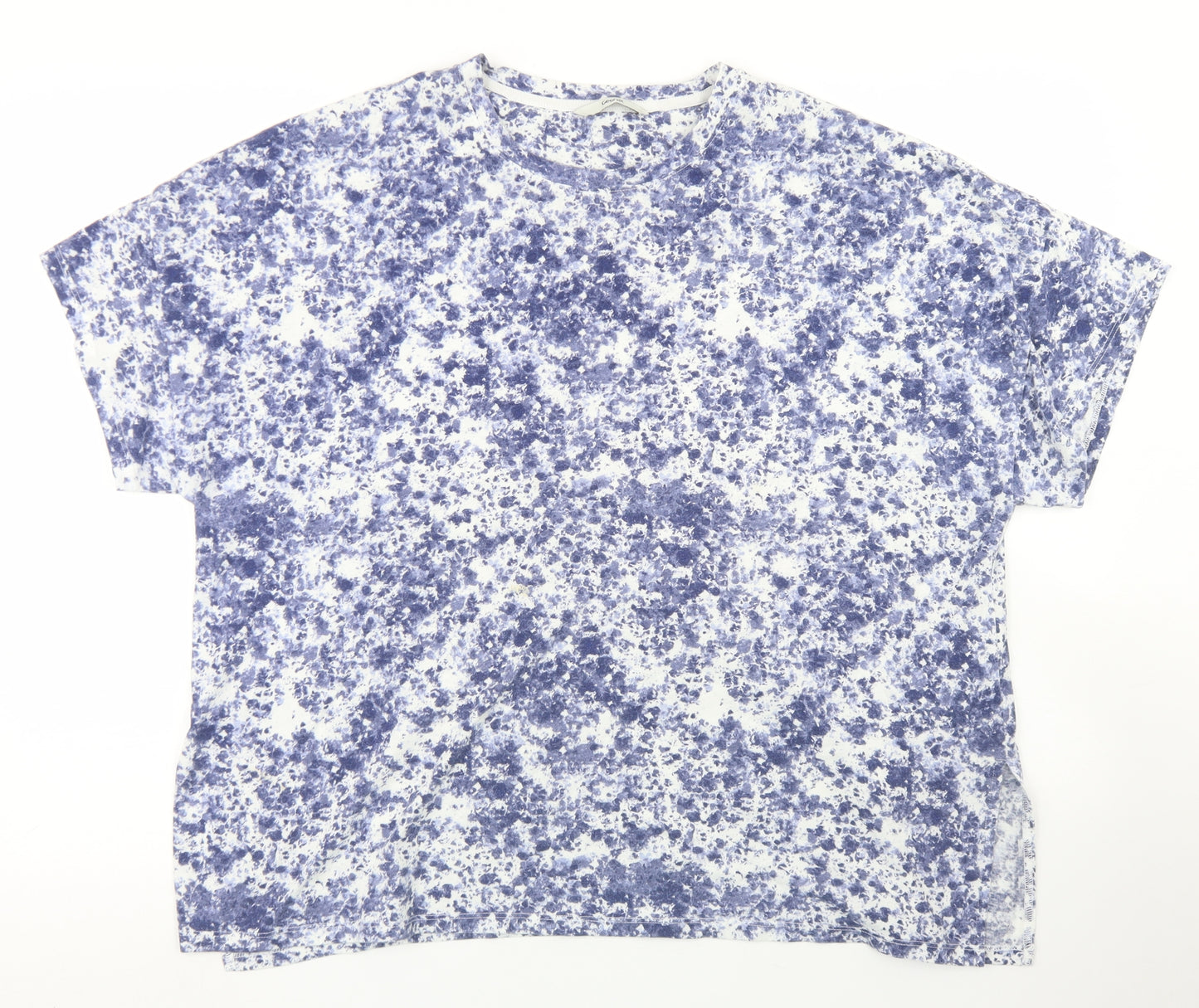 George Womens Blue  Cotton Basic T-Shirt Size 18 Crew Neck - Tie Dye