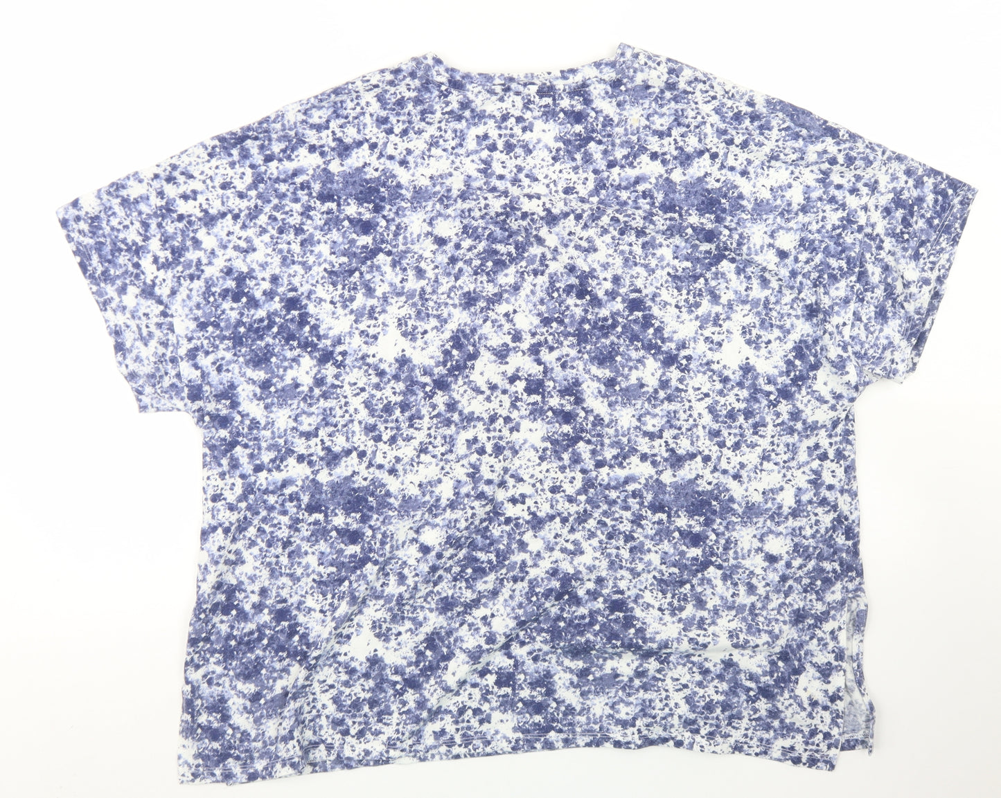 George Womens Blue  Cotton Basic T-Shirt Size 18 Crew Neck - Tie Dye
