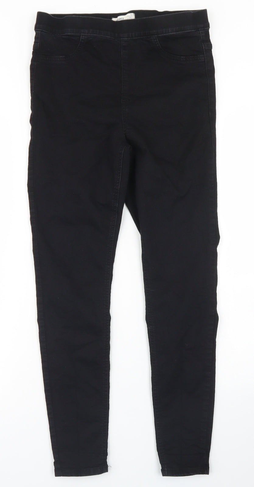 M&S Womens Black  Cotton Jegging Jeans Size 12 L26 in Regular