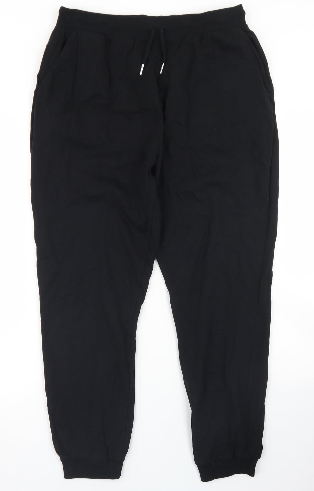 ASOS Womens Black  Cotton Jogger Trousers Size 14 L27 in Regular Drawstring