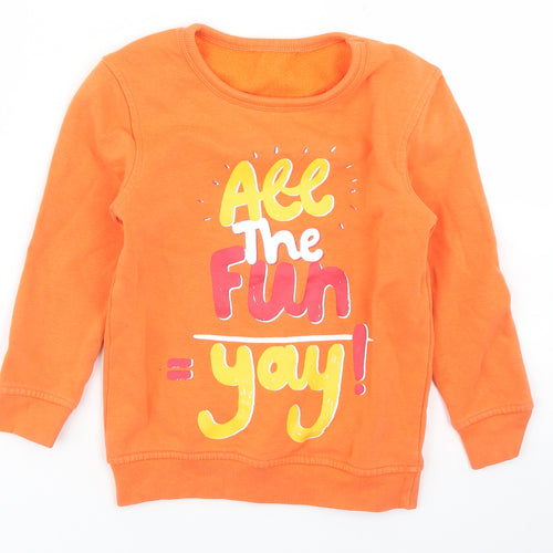 George Boys Orange  Cotton Pullover Sweatshirt Size 4-5 Years