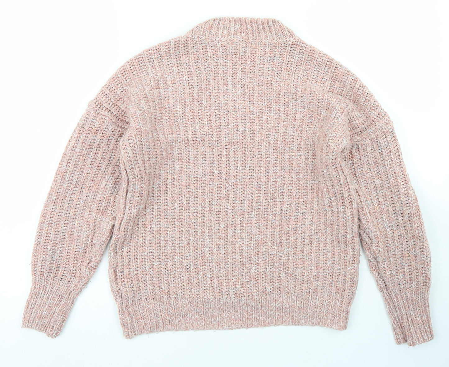 Primark Womens Pink Crew Neck  Acrylic Pullover Jumper Size S