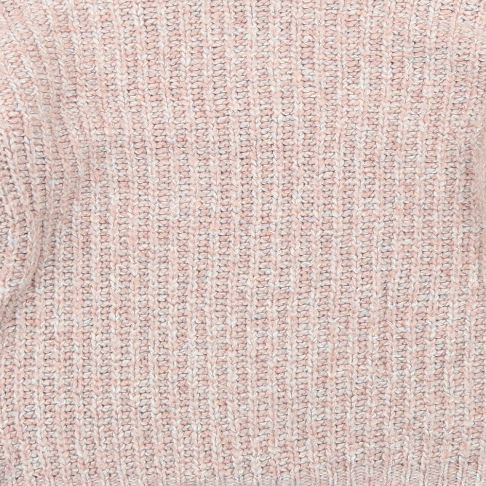 Primark Womens Pink Crew Neck  Acrylic Pullover Jumper Size S