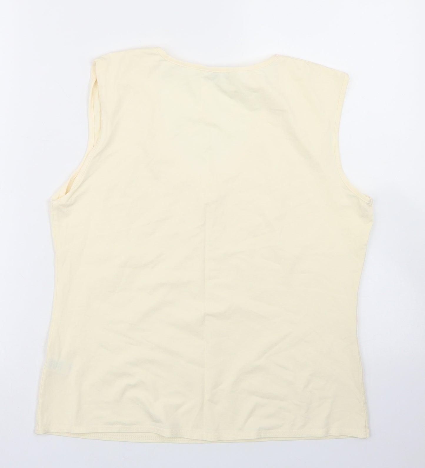 Mackays Womens Ivory  Viscose Basic Tank Size 14 V-Neck