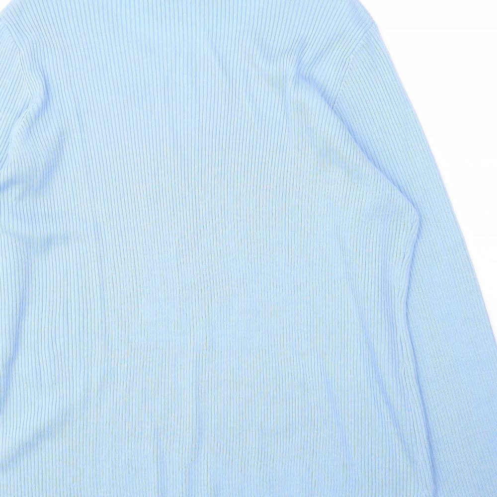 Bonmarché Womens Blue Round Neck  Acrylic Pullover Jumper Size XL