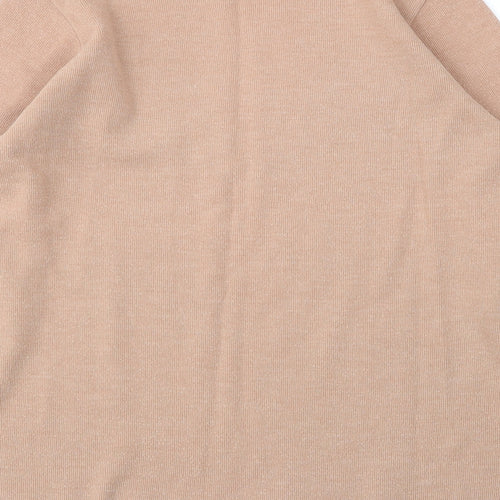Zara Womens Beige Round Neck  Cotton Pullover Jumper Size S