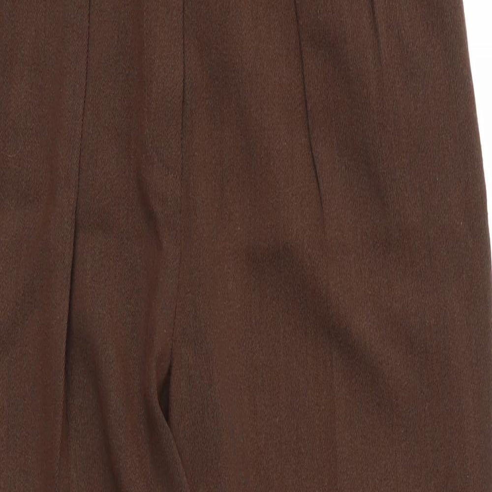 Viyella Womens Brown  Wool Capri Trousers Size 10 L27 in Regular Zip
