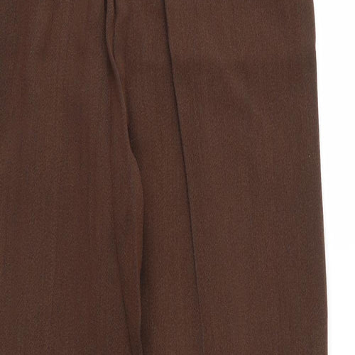 Viyella Womens Brown  Wool Capri Trousers Size 10 L27 in Regular Zip