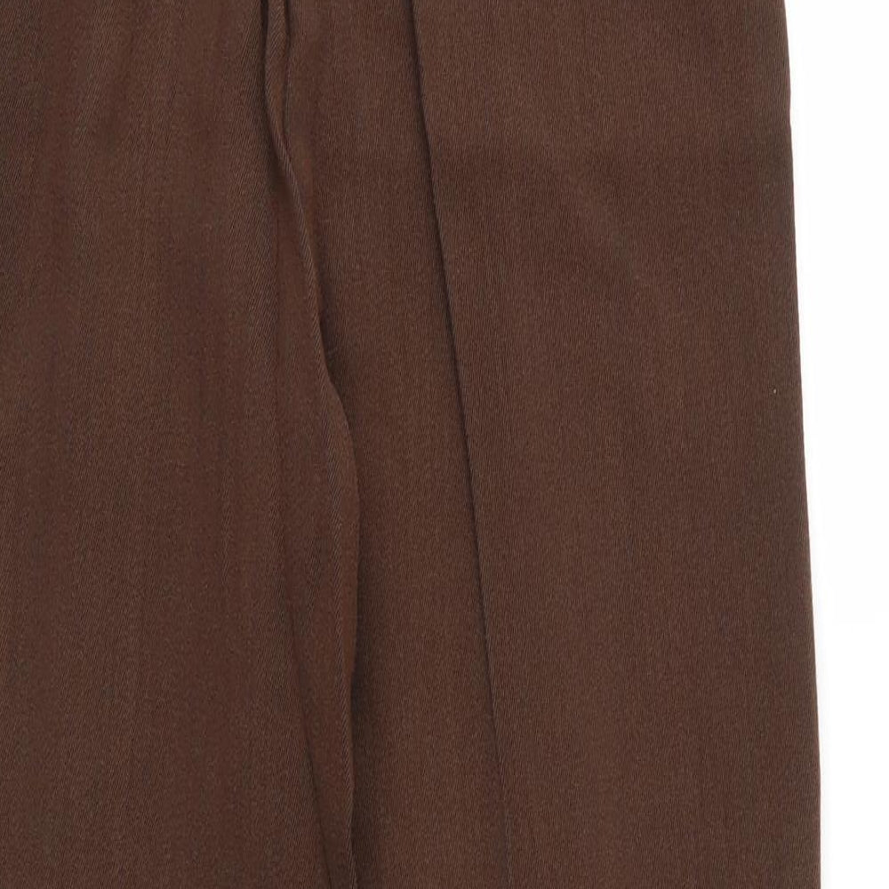 Viyella Womens Brown  Wool Capri Trousers Size 10 L27 in Regular Zip