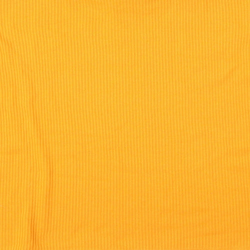 H&M Womens Yellow  Polyester Basic Blouse Size S Mock Neck