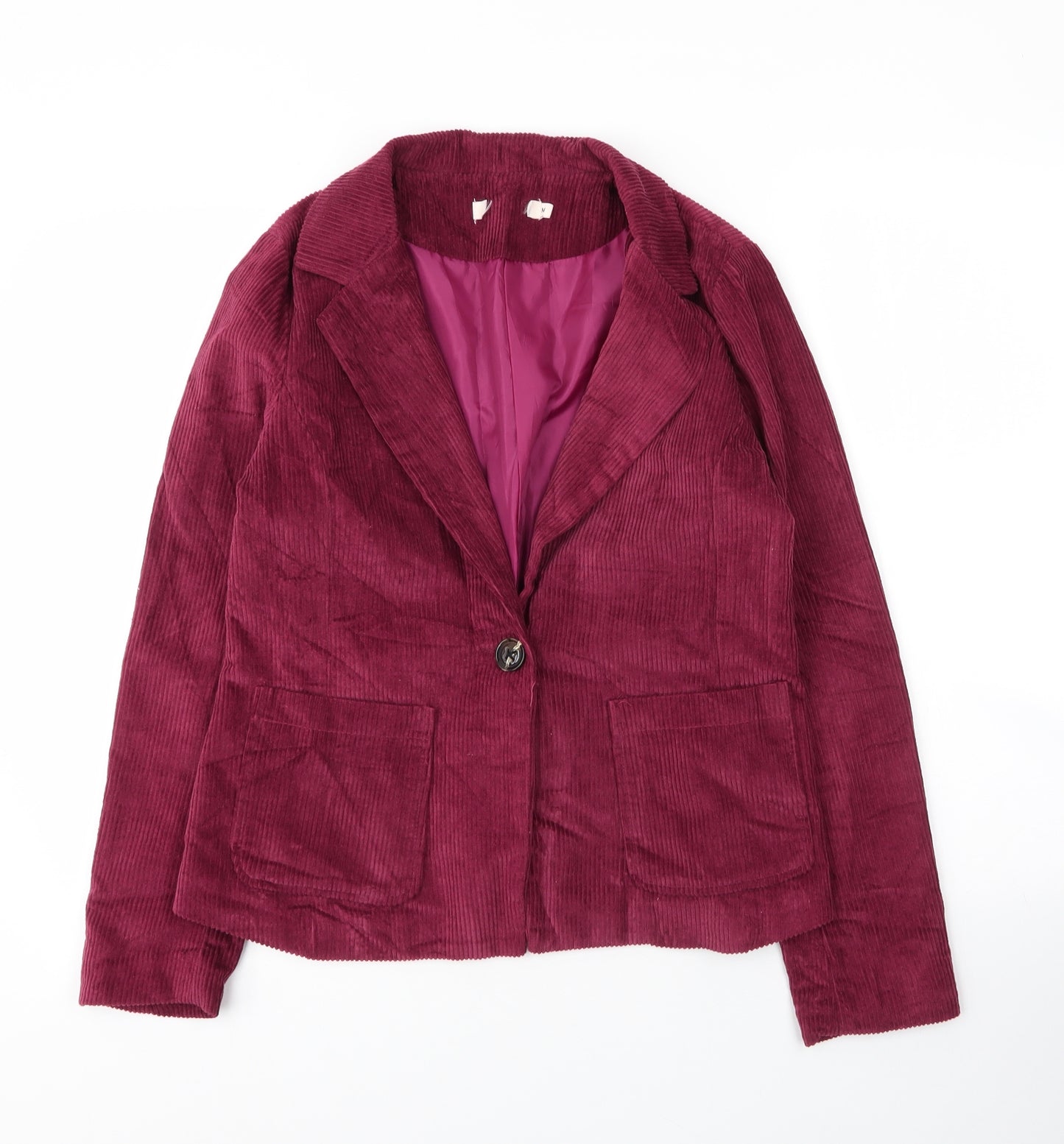 Preworn Womens Purple Spotted Cotton Jacket Blazer Size M