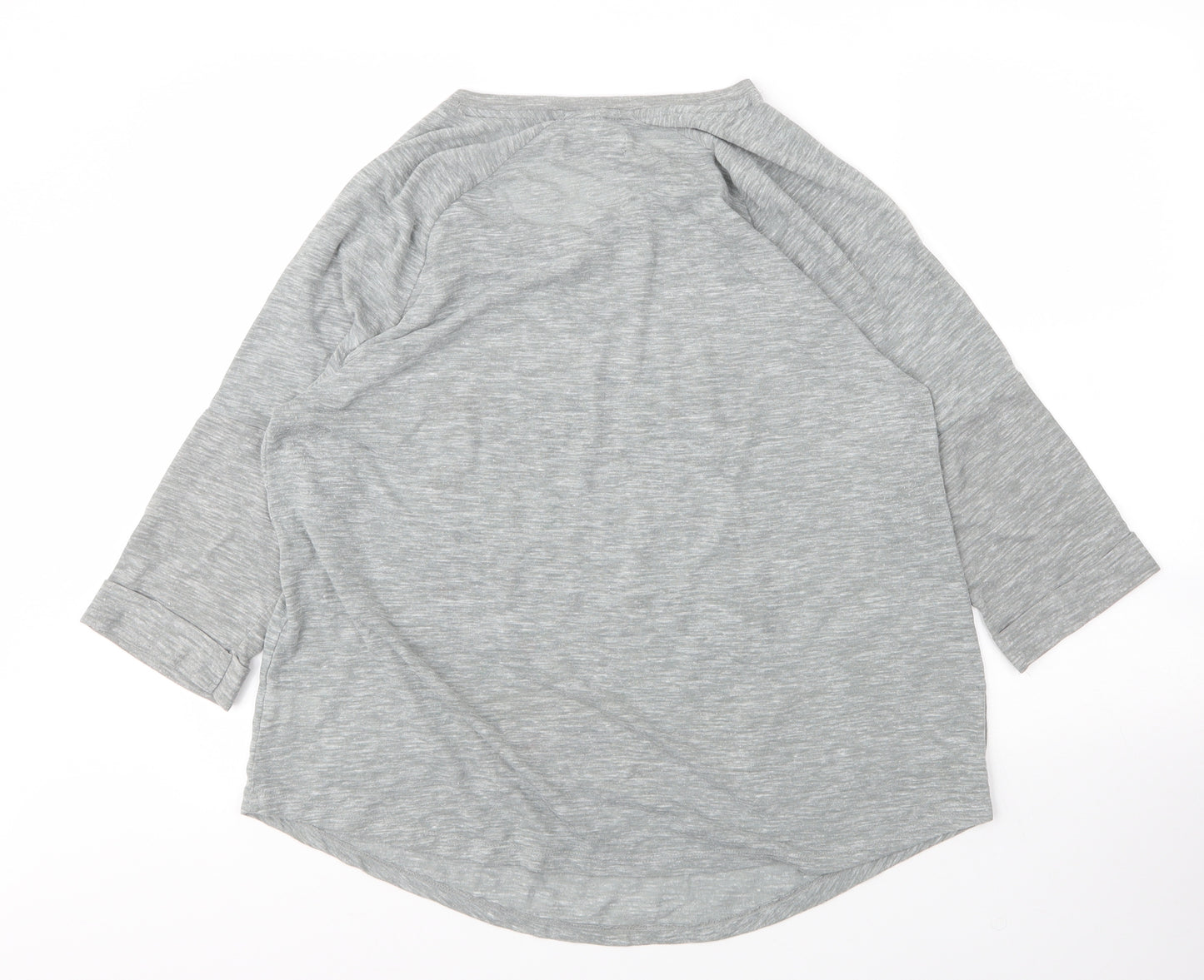 NEXT Womens Grey  Cotton Basic T-Shirt Size 22 V-Neck - Christmas