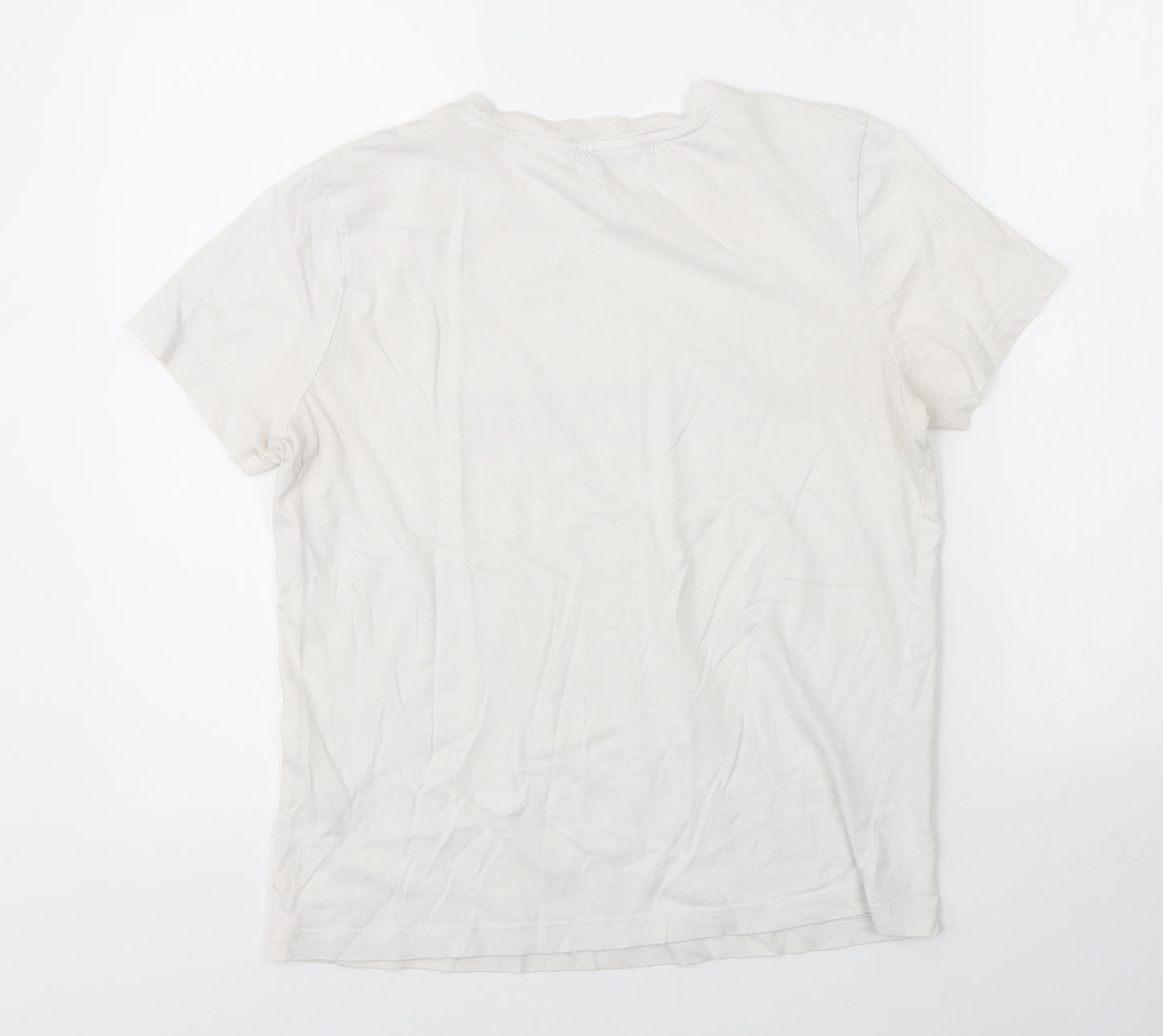 Tommy Hilfiger Womens White  Cotton Basic T-Shirt Size M Round Neck