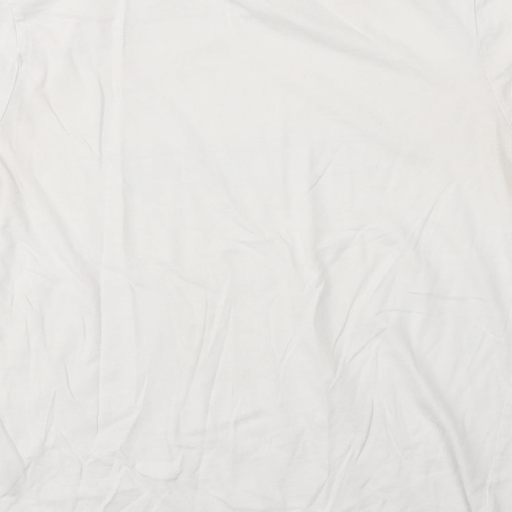 Tommy Hilfiger Womens White  Cotton Basic T-Shirt Size M Round Neck