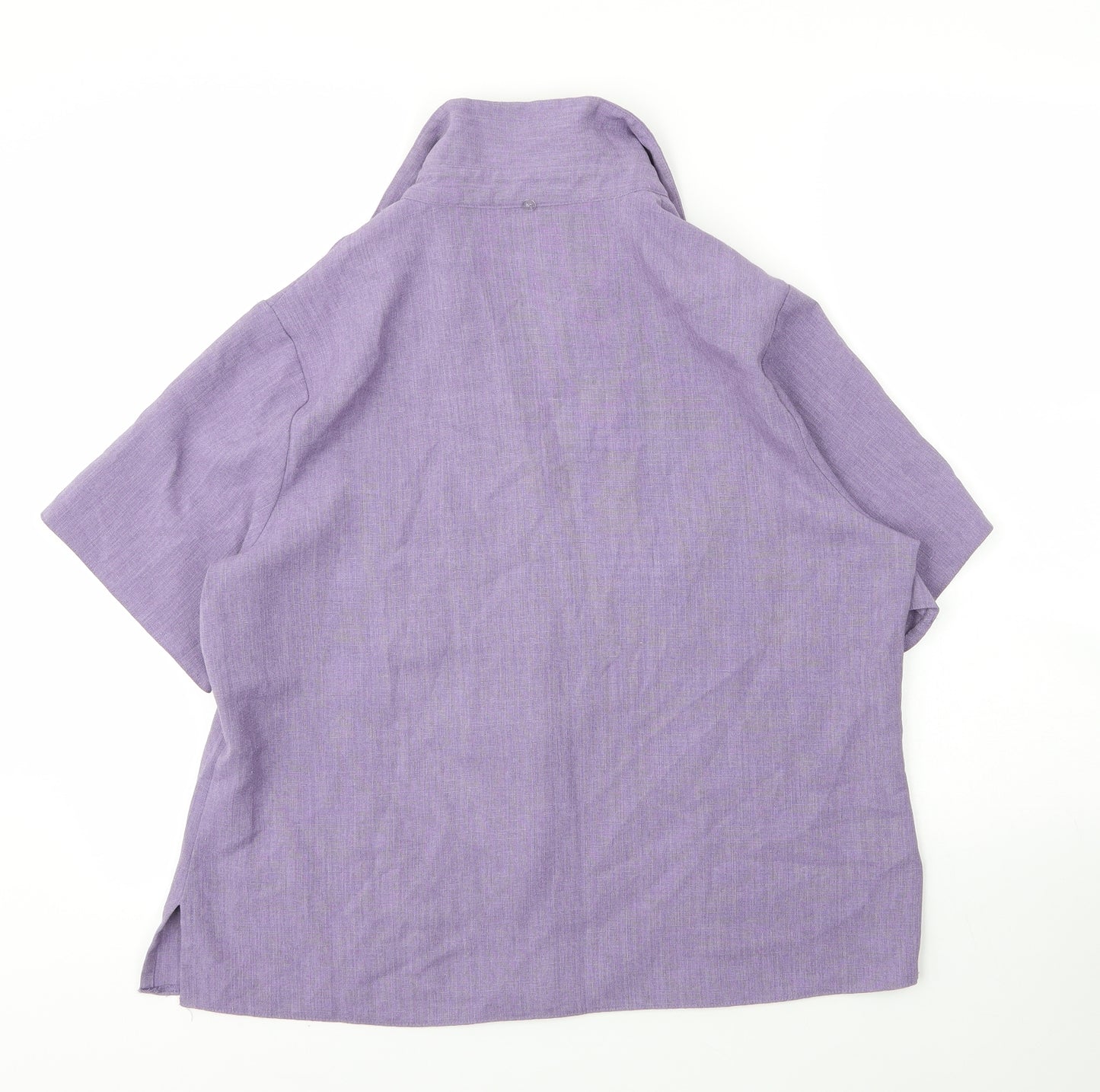 EWM Womens Purple  Polyester Basic Blouse Size 16 Collared