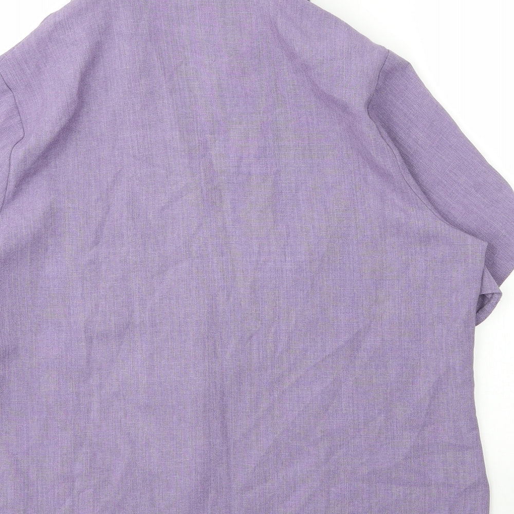 EWM Womens Purple  Polyester Basic Blouse Size 16 Collared