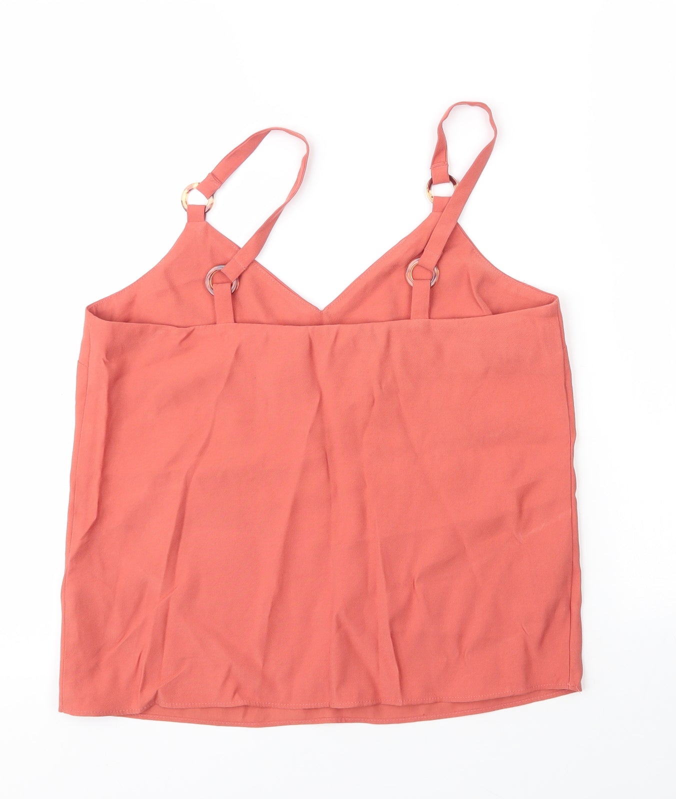 Topshop Womens Orange  Viscose Camisole Blouse Size 8 V-Neck