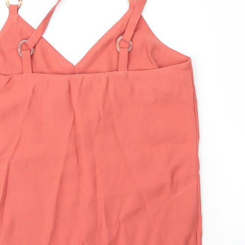 Topshop Womens Orange  Viscose Camisole Blouse Size 8 V-Neck