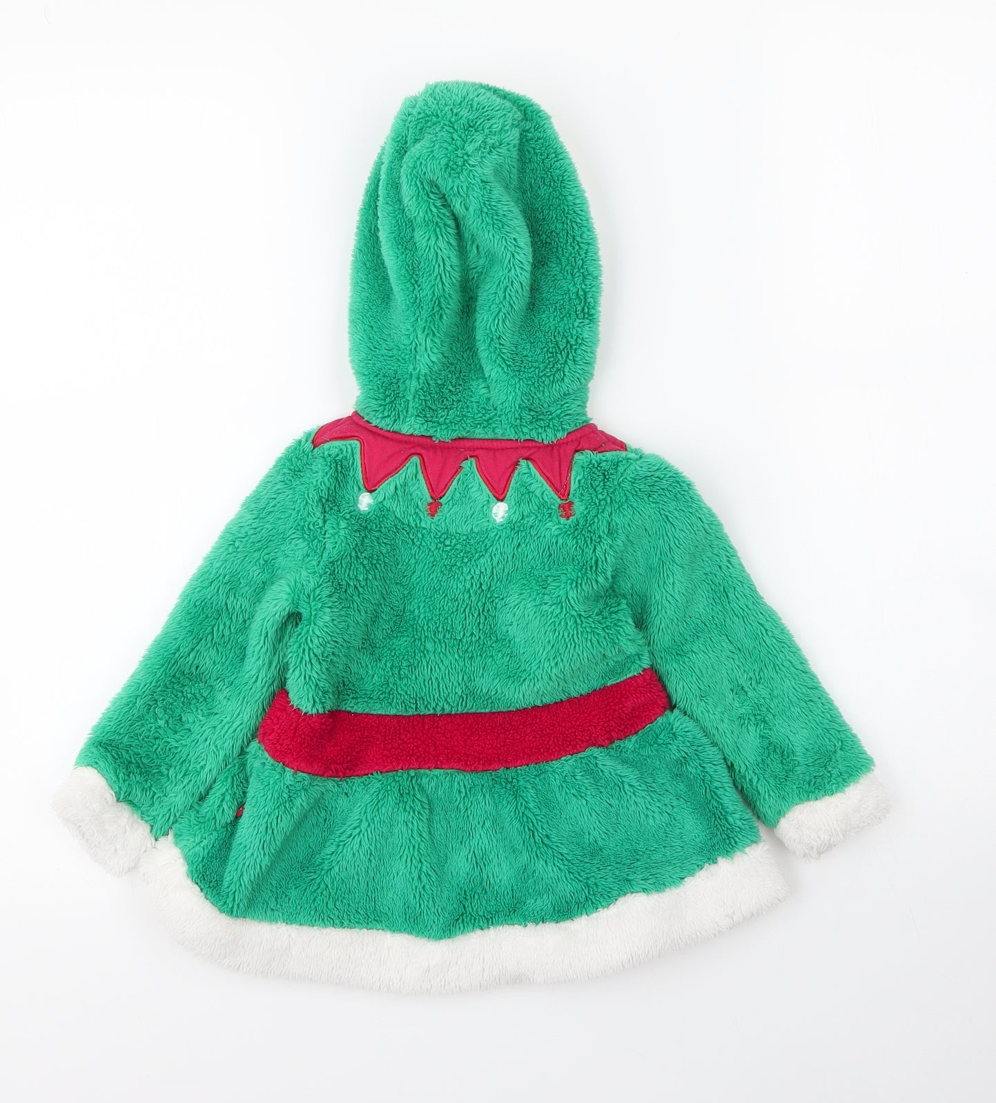 F&F Girls Green  Polyester A-Line  Size 18 Months  High Neck  - Christmas