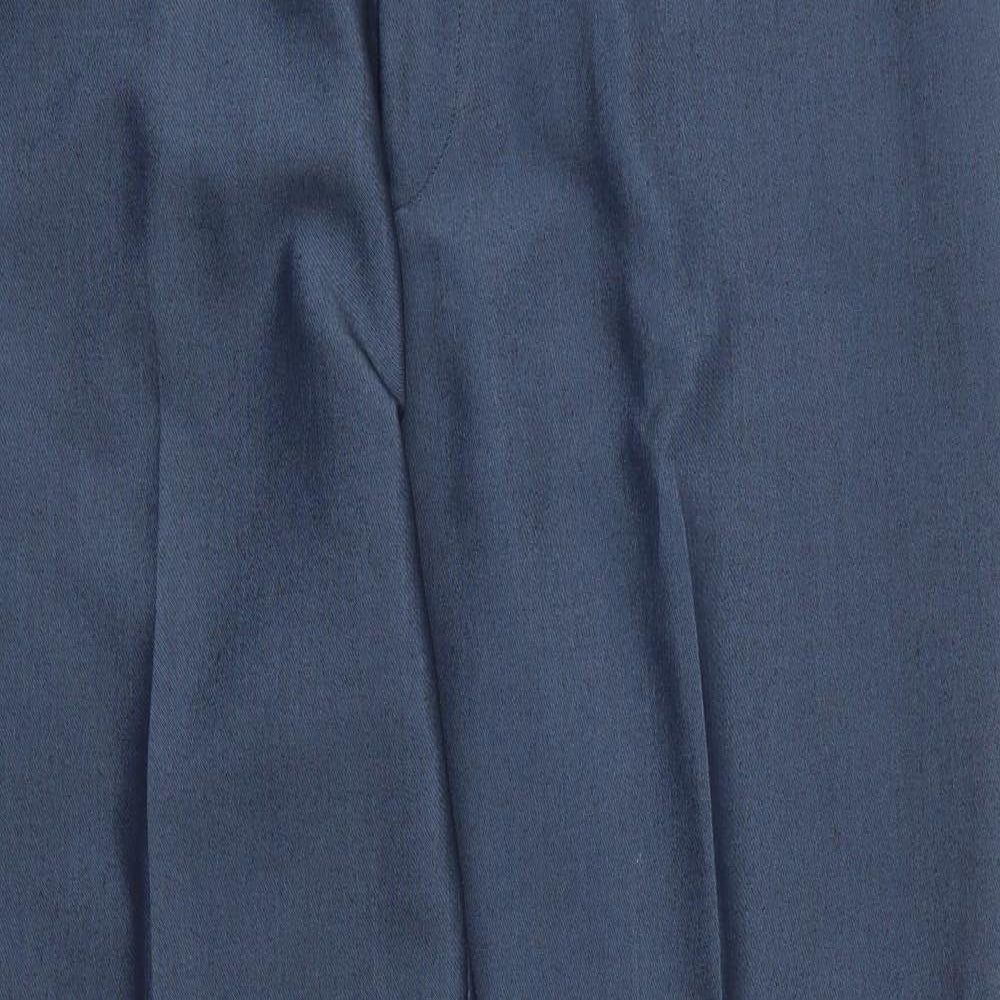 Greenwoods Mens Blue  Viscose Trousers  Size 39 in L29 in Regular Zip