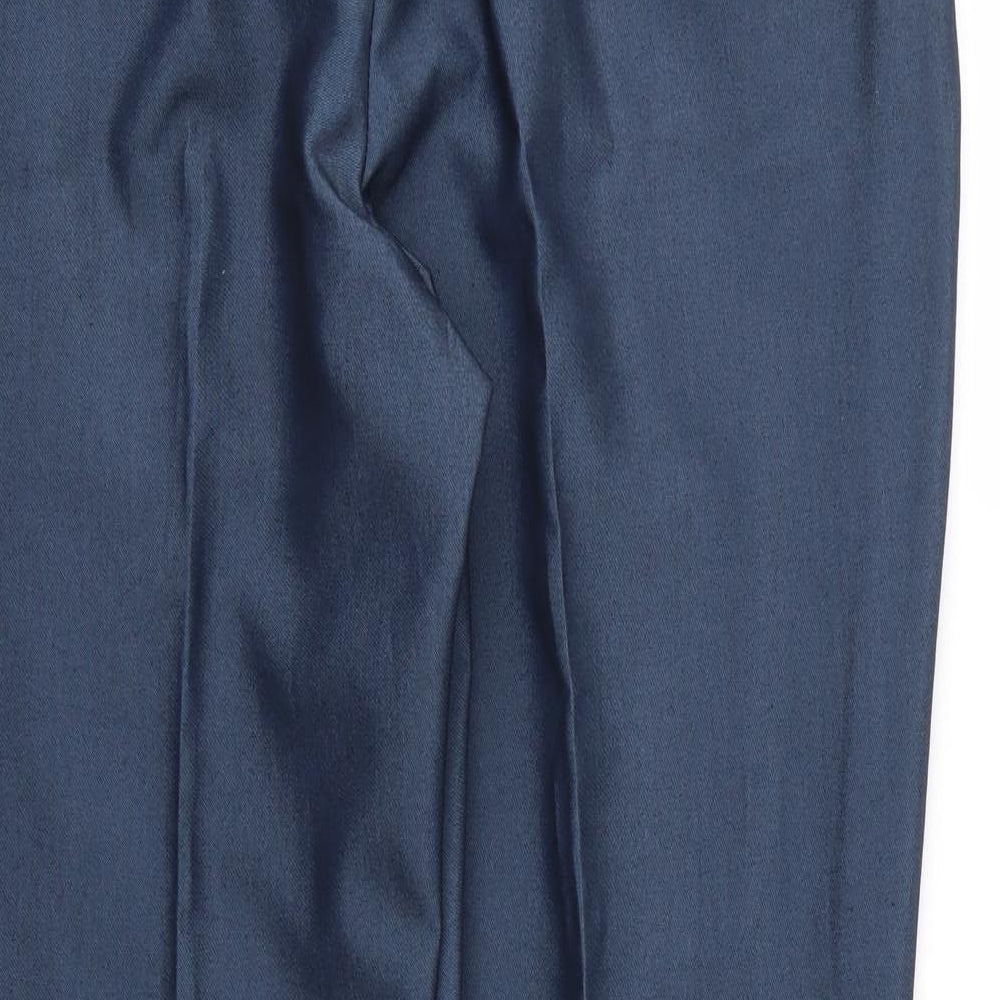 Greenwoods Mens Blue  Viscose Trousers  Size 39 in L29 in Regular Zip