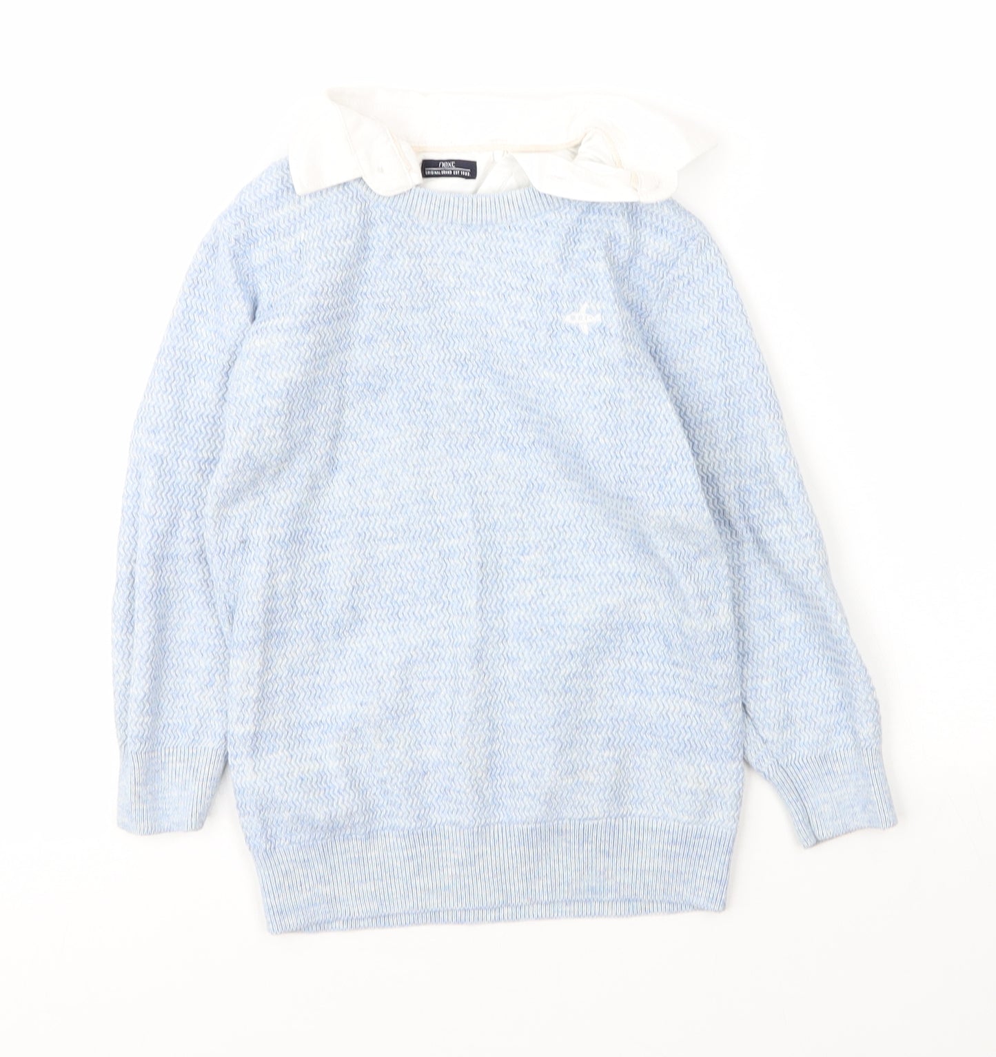 NEXT Boys Blue Collared  Cotton Pullover Jumper Size 4 Years