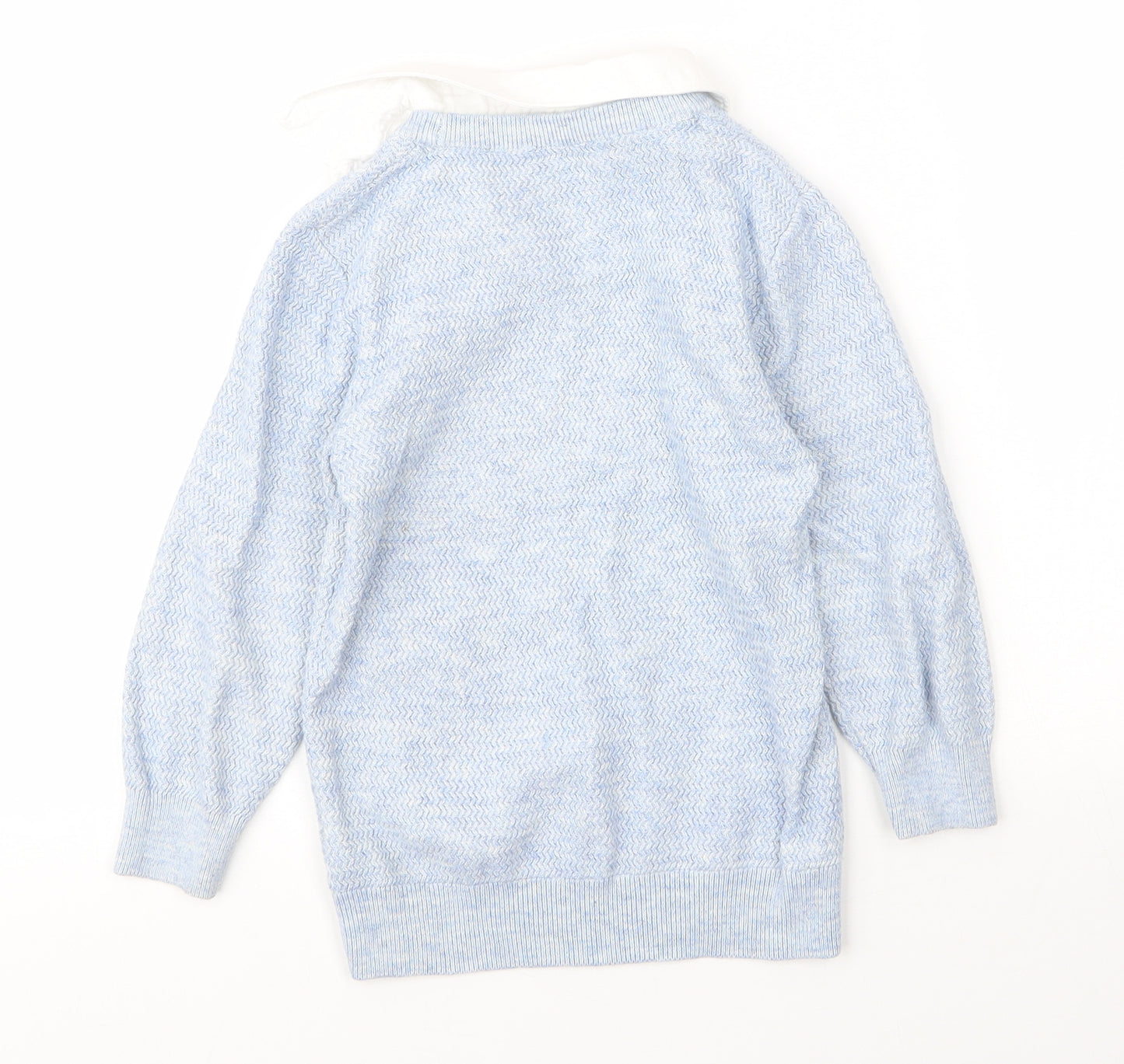 NEXT Boys Blue Collared  Cotton Pullover Jumper Size 4 Years