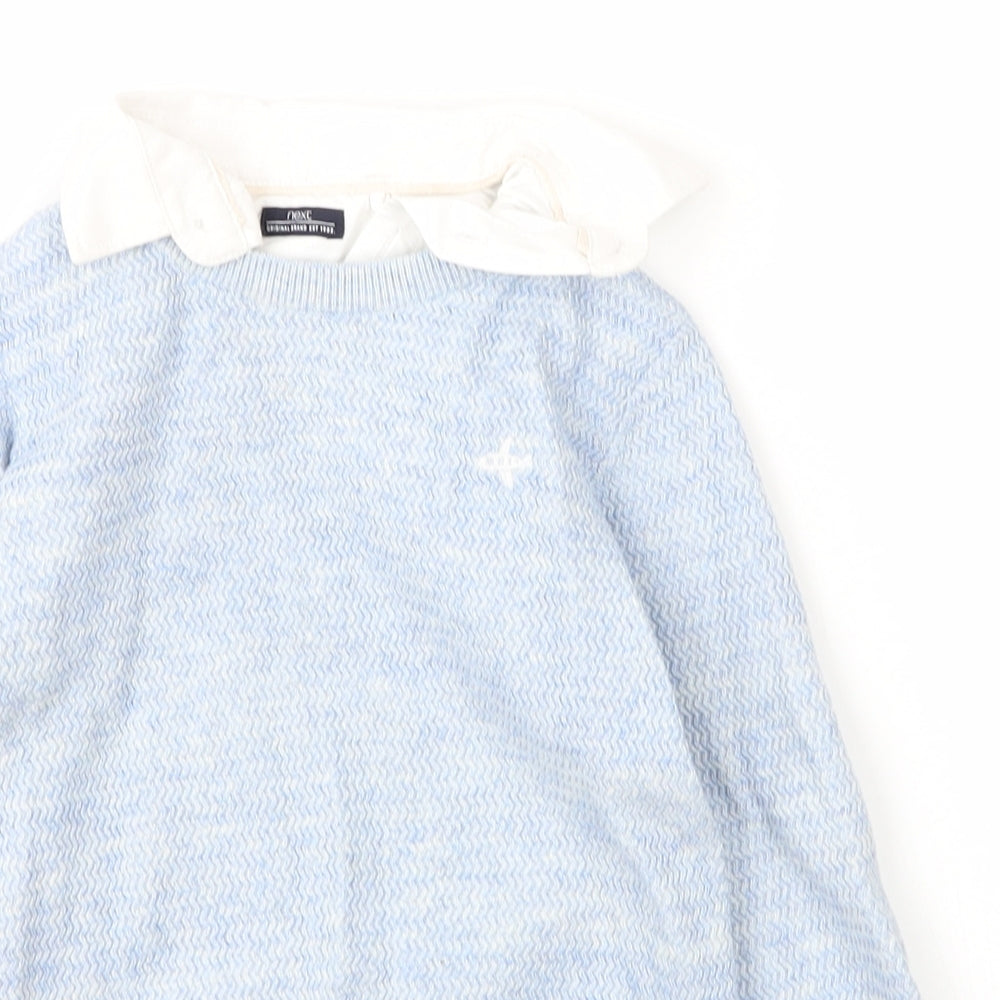 NEXT Boys Blue Collared  Cotton Pullover Jumper Size 4 Years
