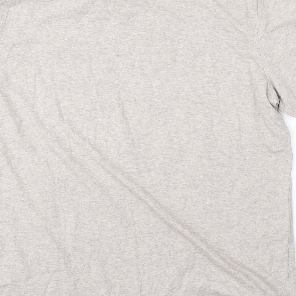 TU Mens Beige  Cotton  T-Shirt Size L Round Neck
