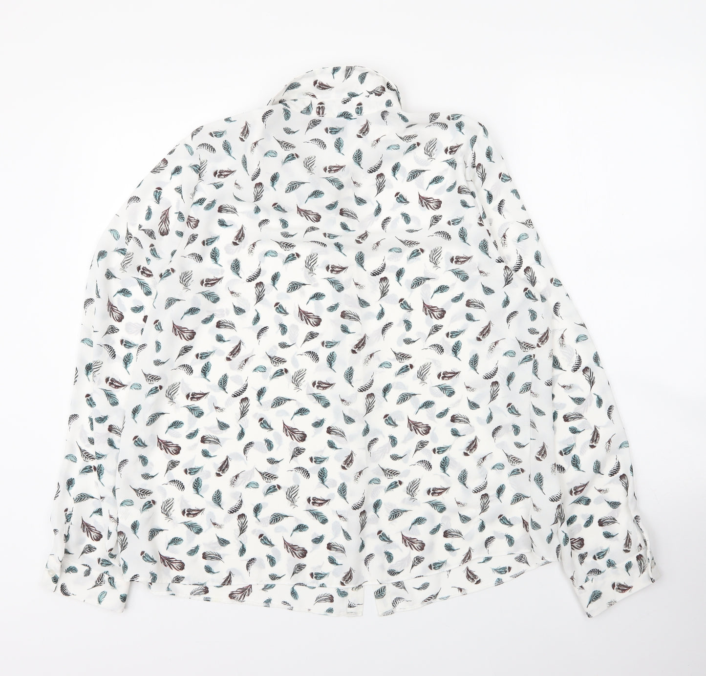 Primark Womens White  Polyester Basic Blouse Size 16 Collared - Feather