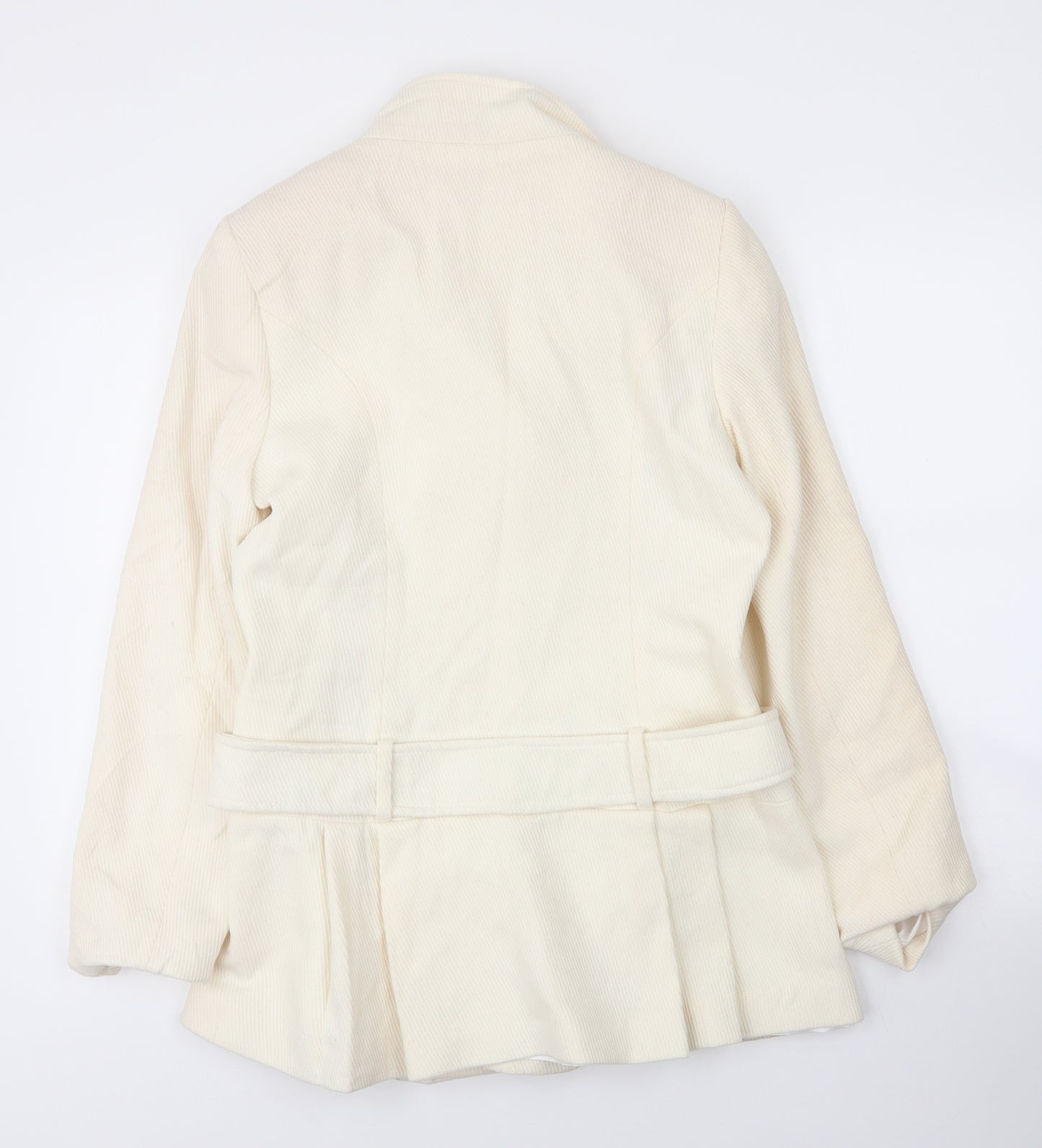 Preworn Womens Ivory   Pea Coat Coat Size 12  Button