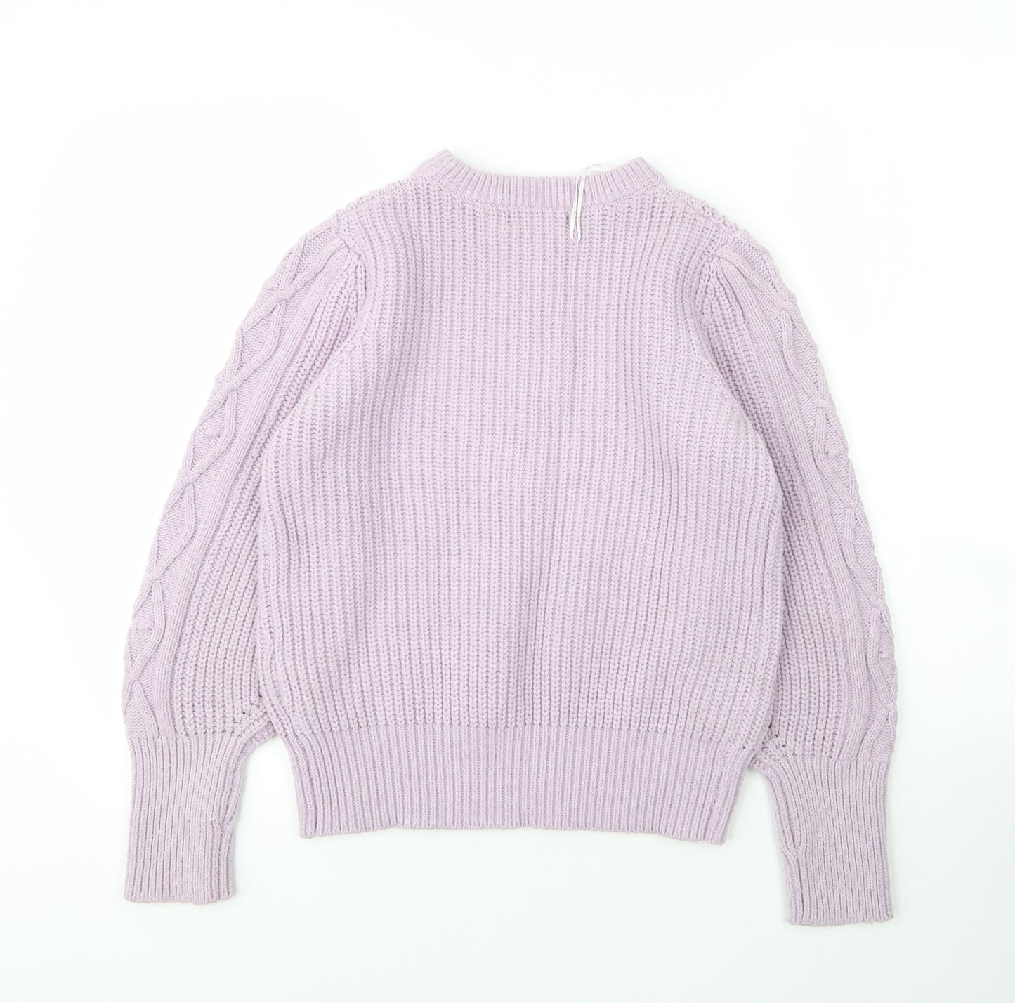 M&S Womens Purple Round Neck  Nylon Pullover Jumper Size 10