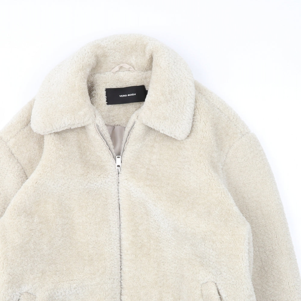 Vera Moda Womens Beige   Overcoat Coatigan Size S  Zip