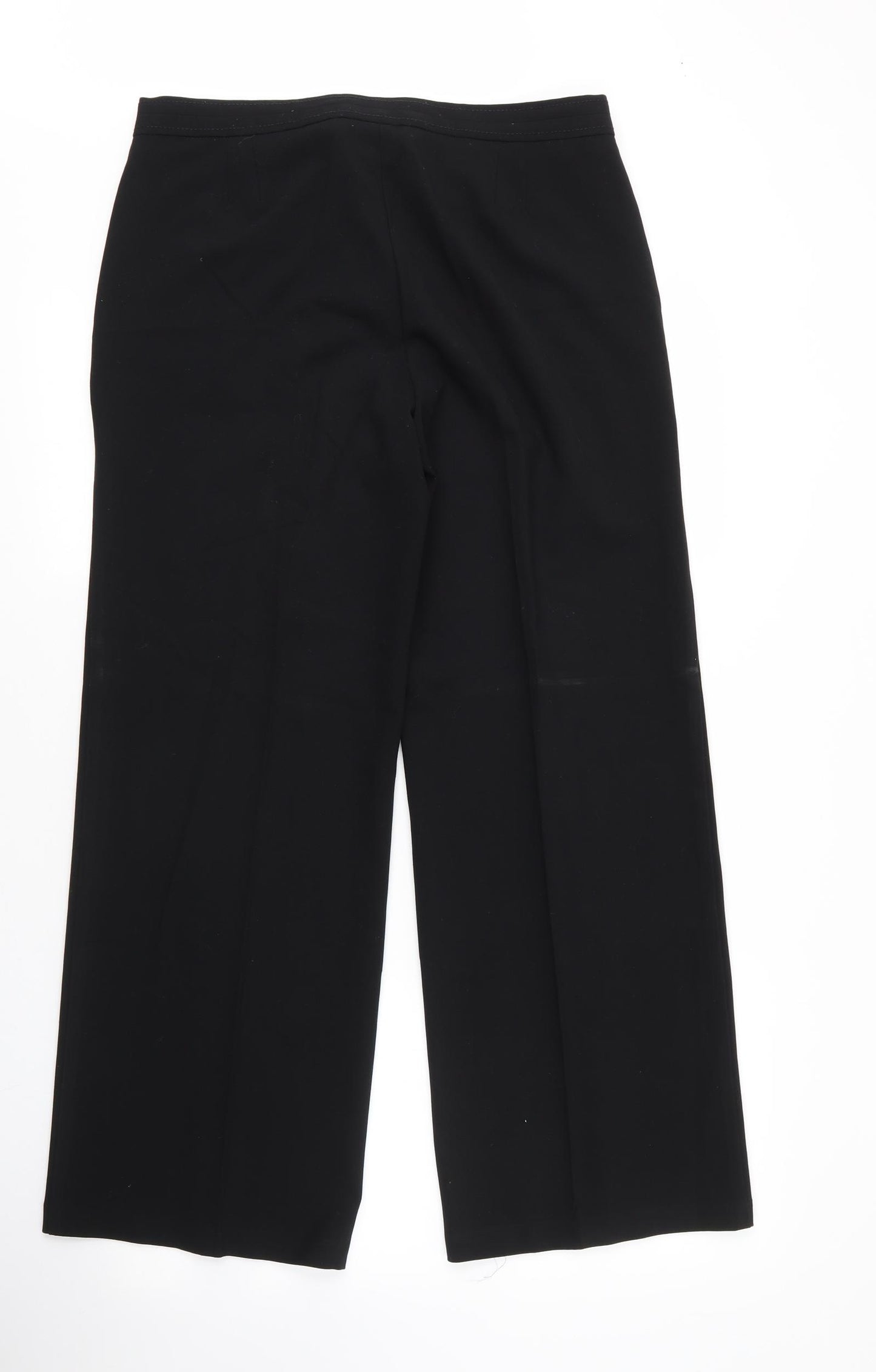 M&S Mens Black  Viscose Trousers  Size 16 L29 in Regular Zip