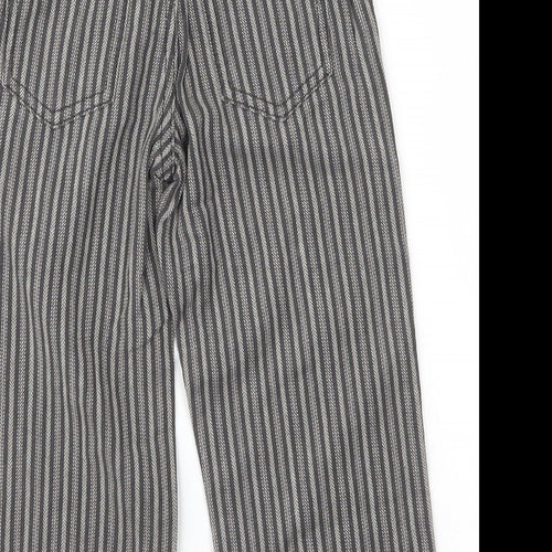 Cath Kidson Girls Grey Striped Cotton Capri Trousers Size 3 Years  Regular Zip