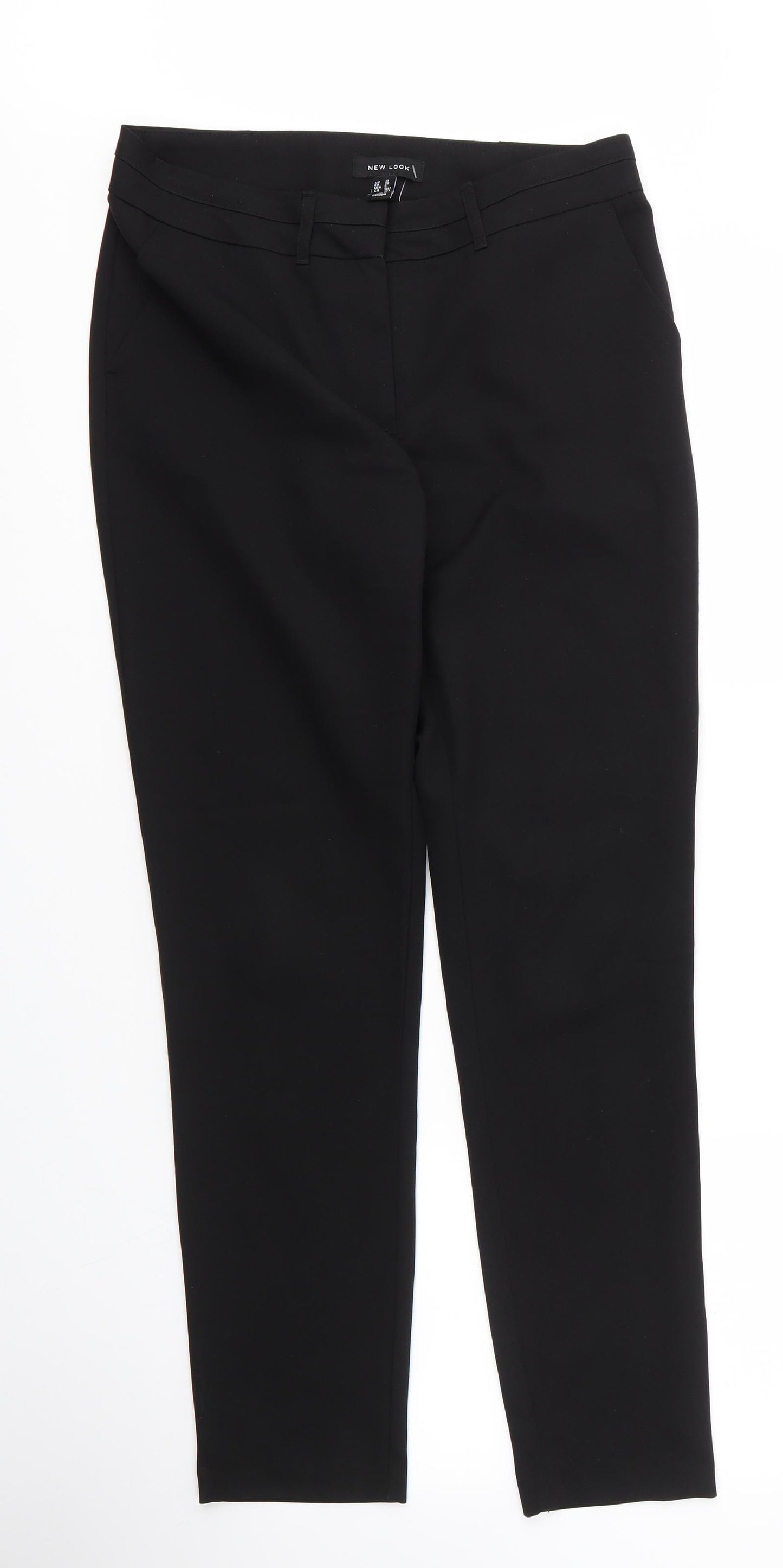 New Look Womens Black  Polyester Carrot Trousers Size 10 L25 in Regular Zip