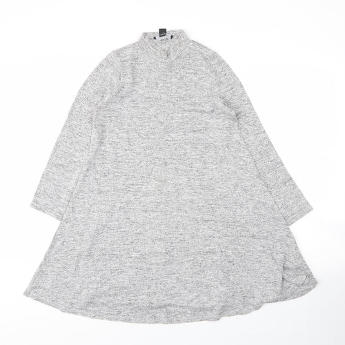Primark Womens Grey  Viscose Tunic Blouse Size 8 Round Neck