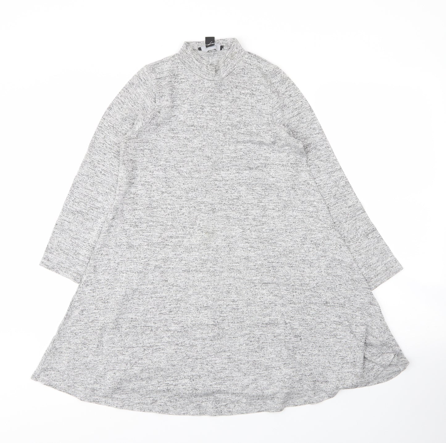 Primark Womens Grey  Viscose Tunic Blouse Size 8 Round Neck